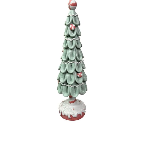 Cupcakes & Cashmere Pastel GREEN Peppermint Candy CHRISTMAS TREE 15.5" Decor - Picture 1 of 5